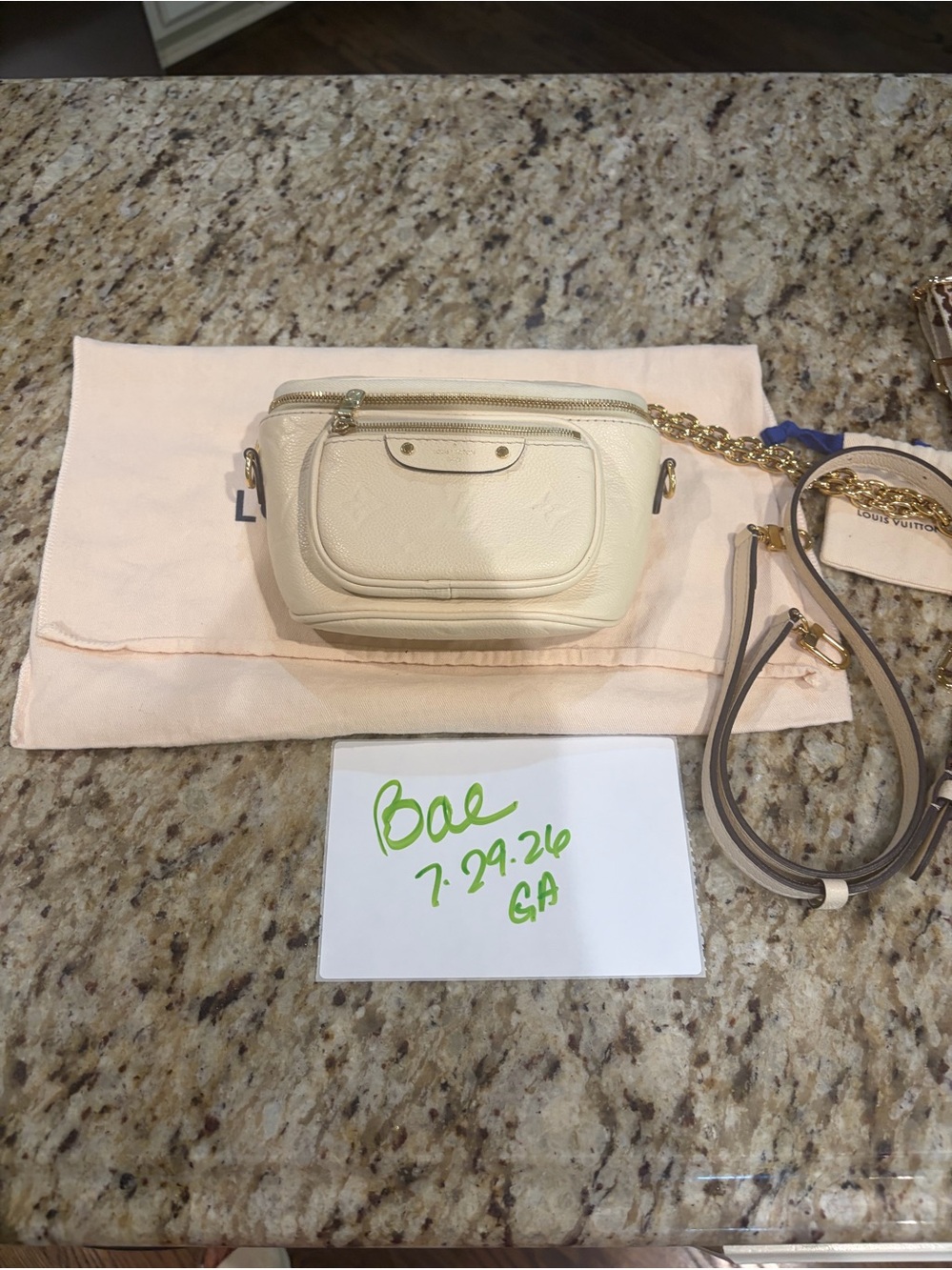 Louis Vuitton Cream Monogram Empreinte Crossbody Bumbag
